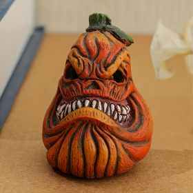 1pc Grinning Pumpkin Head Resin Statue - Perfect Halloween Decoration for Garden, Home, and Study