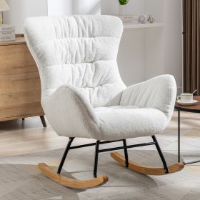 Teddy Fabric Rocking Chair,Ivory