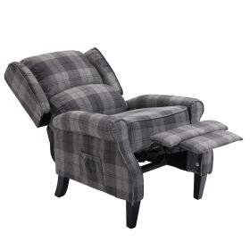 Vintage Armchair Sofa Comfortable Upholstered leisure chair / Recliner Chair for Living Room(Grey Check)