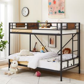 Twin size bunk bed with ladder, adjustable bottom, noiseless, black,77.2'' L x 40.7'' W x 59.4'' H