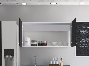 Wall Cabinet Toran, Two Shelves, Double Door, Black Wengue Finish