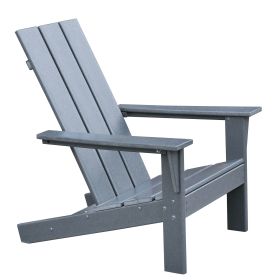 Outdoor Adirondack Chair for Relaxing, HDPE All-weather Folding Fire Pit Chair, Patio Lawn Chair for Outside Deck Garden Backyardf Balcony, Grey