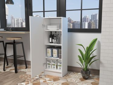 Pantry Miami, Single Door Cabinet, White Finish