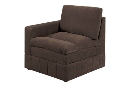 1pc LAF/RAF One Arm Chair Modular Chair Sectional Sofa Living Room Furniture Mink Morgan Fabric- Suede
