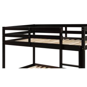 Twin over Twin Floor Bunk Bed,Espresso(Old Sku:W50430321)