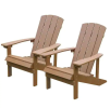 Patio Hips Plastic Adirondack Chair Lounger Weather Resistant Furniture for Lawn Balcony in Brown (2-Pack)