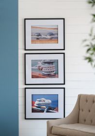 30" x 24" Boater Knots Wall Art with Black Frame, Wall Decor for Living Room Bedrrom Entryway Office, Set of 3