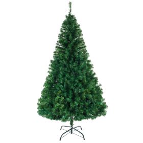 8FT Christmas Tree with 1138 Branches Folding Metal Christmas Tree Stand, Xmas Pine Tree for Indoor Outdoor Holiday Decoration