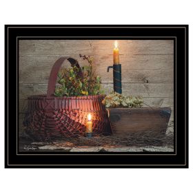 Trendy Decor 4U "The Red Basket" Framed Wall Art, Modern Home Decor Framed Print for Living Room, Bedroom & Farmhouse Wall Decoration by Susie Boyer