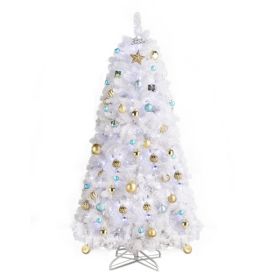 6ft 845 Branches Hanging Tree Structure PVC Material White Round Head 300 Lights Cool Color 8 Modes With Remote Control Christmas Tree