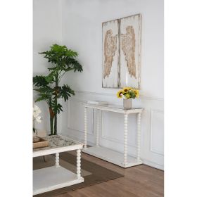 Set of 2 Feather Wing Wall Panels with Distressed White Finish, Rectangle Hanging Wall Art, 42" x 15.5"