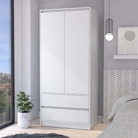 Armoire Closher, Two Drawers, White Finish