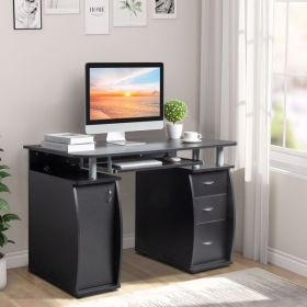 15mm MDF Portable 1pc Door with 3pcs Drawers Computer Desk (A Box) Black