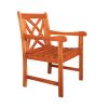 Heraldo Reddish Brown Tropical Wood Patio Armchair