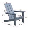 Outdoor Adirondack Chair for Relaxing, HDPE All-weather Folding Fire Pit Chair, Patio Lawn Chair for Outside Deck Garden Backyardf Balcony, Grey