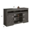 58" Farmhouse Double-Door Three-Layer TV Cabinet in Dark Gray