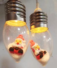 Cartoon Snowman Decorative Ornaments Christmas Tree String (Option: Santa Claus-10 Lamp Batteries)