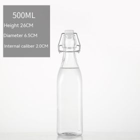 Transparent Sealed Storage Wine Fermentation Jar (Option: 500 Square Bottle)