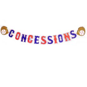 Baseball Theme Party Birthday Pulling Banner (Option: Concessions Flag)