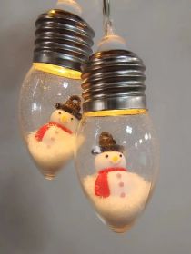 Cartoon Snowman Decorative Ornaments Christmas Tree String (Option: Ice Man-10 Lamp Batteries)