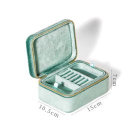 Simple Solid Color Flannel Jewelry Storage Box (Option: Mint Green)