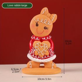The New Explosive Christmas Gingerbread Man Decoration Creative Cartoon Gingerbread Man Christmas Atmosphere Decoration (Option: Love Rabbit)