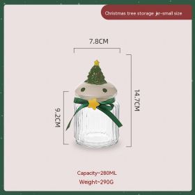 Candy Sealed Jar Snack Storage Box Storage Jar Biscuit Nut Glass Bottle (Option: Small Christmas Tree)