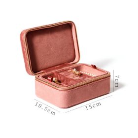 Simple Solid Color Flannel Jewelry Storage Box (Option: Dirty Pink)