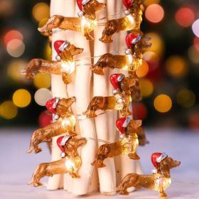 Christmas Lantern Animal Lighting Chain Skewers Dog Lighting Chain (Option: White-With Remote Control)