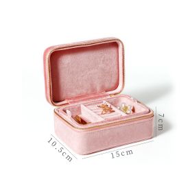 Simple Solid Color Flannel Jewelry Storage Box (Option: Milk Shake Powder)