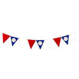 Baseball Theme Party Birthday Pulling Banner (Option: Three Colors Pennant)
