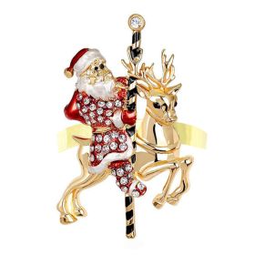 Napkin Ring Christmas Tree Garland Crutches Snowman Santa Claus Snowflake Bell Boots Letters (Option: 1 Elk Old Man)