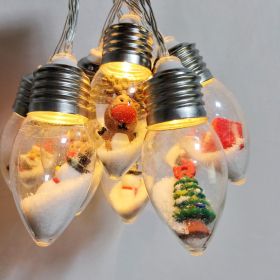 Cartoon Snowman Decorative Ornaments Christmas Tree String (Option: Elk-10 Lamp Batteries)
