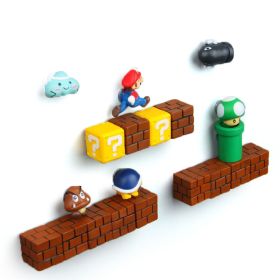 A Set of 3D Mario Fridge Magnets Sets for Home Room Decor Decorative Refrigerator Fun School Office Whiteboard; gifts for Adults and kids (Type: new 10 pcs / set)