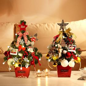 Desktop Christmas Tree;  19.7-inch Artificial Mini Christmas Decoration Tree;  The Perfect Christmas Decoration for Table;  Desk and Counter (Color: as pic A)