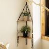 1pc,Boho Triangle Shelves Wall Decor - Plant Hanger, Candle Holder, and Home Decor for Living Room and Bedroom