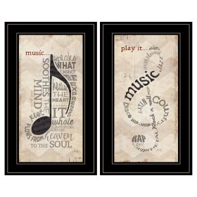Trendy Decor 4U "Music" Framed Wall Art, Modern Home Decor Framed Print for Living Room, Bedroom & Farmhouse Wall Decoration by Marla Rae (Color: as Pic)