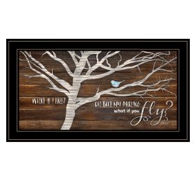 Trendy Decor 4U "What if You Fly" Framed Wall Art, Modern Home Decor Framed Print for Living Room, Bedroom & Farmhouse Wall Decoration by Marla Rae (Color: as Pic)
