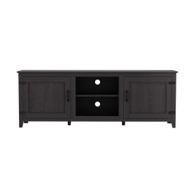 WESOME TV Stand Storage Media Console Entertainment Center with 2 Doors, Multiple Colors (Color: Black Walnut)