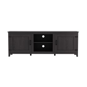 WESOME TV Stand Storage Media Console Entertainment Center with 2 Doors, Multiple Colors (Color: Black Walnut)