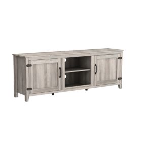 WESOME TV Stand Storage Media Console Entertainment Center with 2 Doors, Multiple Colors (Color: Grey Walnut)