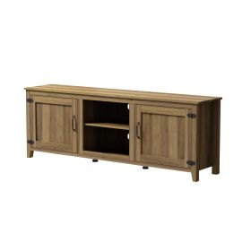 WESOME TV Stand Storage Media Console Entertainment Center with 2 Doors, Multiple Colors (Color: Yellow Walnut)