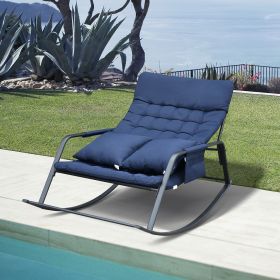Rocking Lounge Chair,Armchair Rocker with Pillow and Cushion,for Living Room, Bedroom,Navy Blue (Capacity: 2 Person)