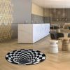3D Visual Floor Area Mat Anti-slip Illusion Rug Doormat Round Living Room Carpet Mat