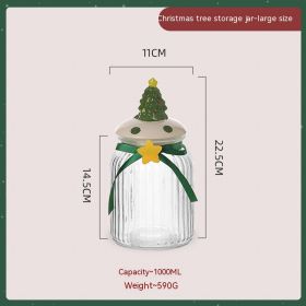 Candy Sealed Jar Snack Storage Box Storage Jar Biscuit Nut Glass Bottle (Option: Large Christmas Tree)