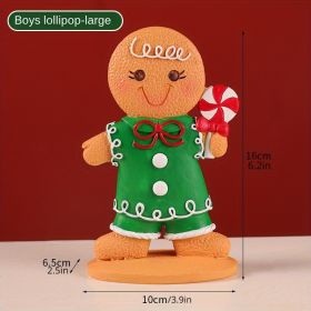 The New Explosive Christmas Gingerbread Man Decoration Creative Cartoon Gingerbread Man Christmas Atmosphere Decoration (Option: Boys lollipop)