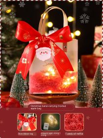 Christmas Gift Packaging Bag Frosted Hand Gift Bag Children Gift Bag (Option: Small Size-Red)