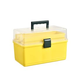 Multi-layer Foldable Portable Pill Box (Option: Mango Yellow-Medium Thick)